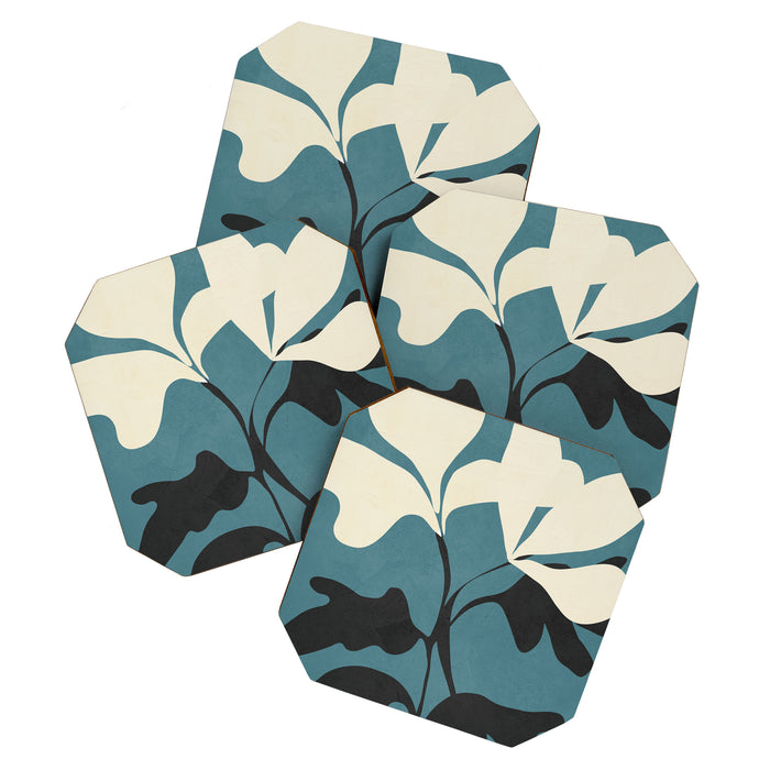 Abstract Modern Flowers 2 Coaster Gallery Image 1