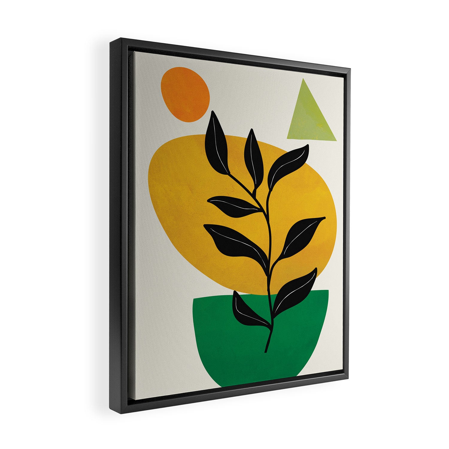 Abstract Organic Shapes and Leaves 2 Framed Canvas Print Gallery Image 2