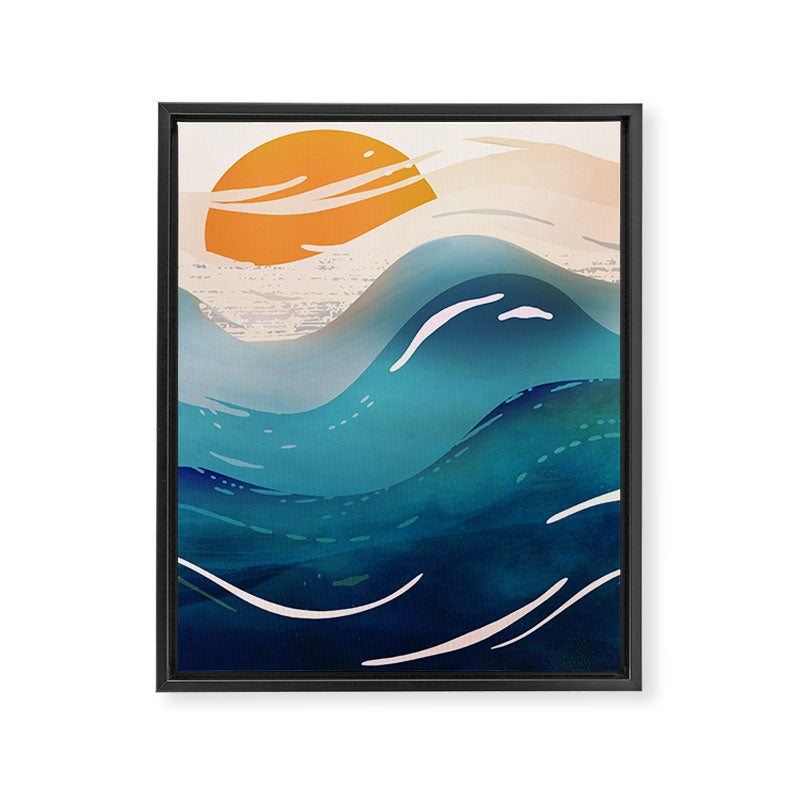 Abstract Waves Framed Canvas Print Gallery Image 6