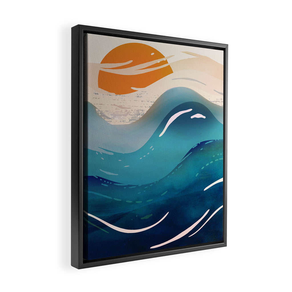 Abstract Waves Framed Canvas Print Gallery Image 2