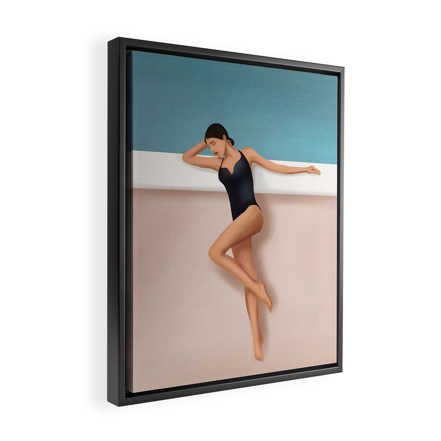 At the pool Framed Canvas Print Gallery Image 2