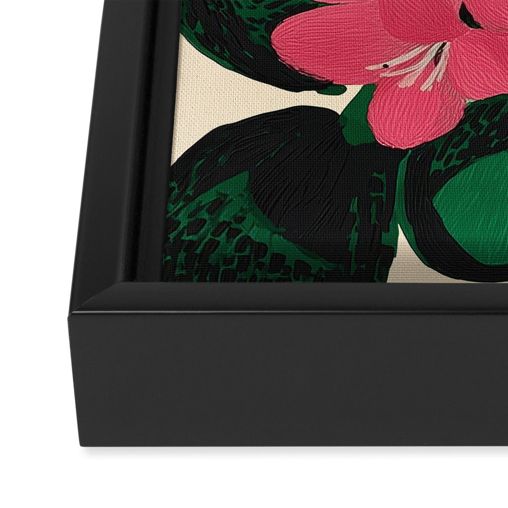 Azalea Blossoms with Jade Leaves Framed Canvas Print Gallery Image 3