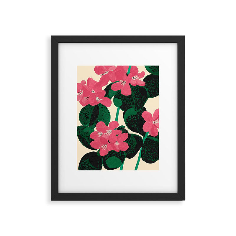 Azalea Blossoms with Jade Leaves Framed Art Print Gallery Image 5