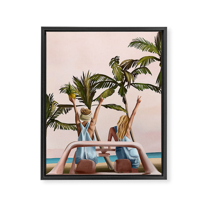 Beach Spring Break Framed Canvas Print Gallery Image 1