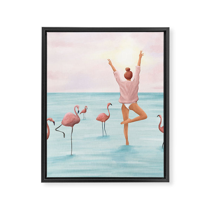 Big Flamingo Framed Canvas Print Gallery Image 1