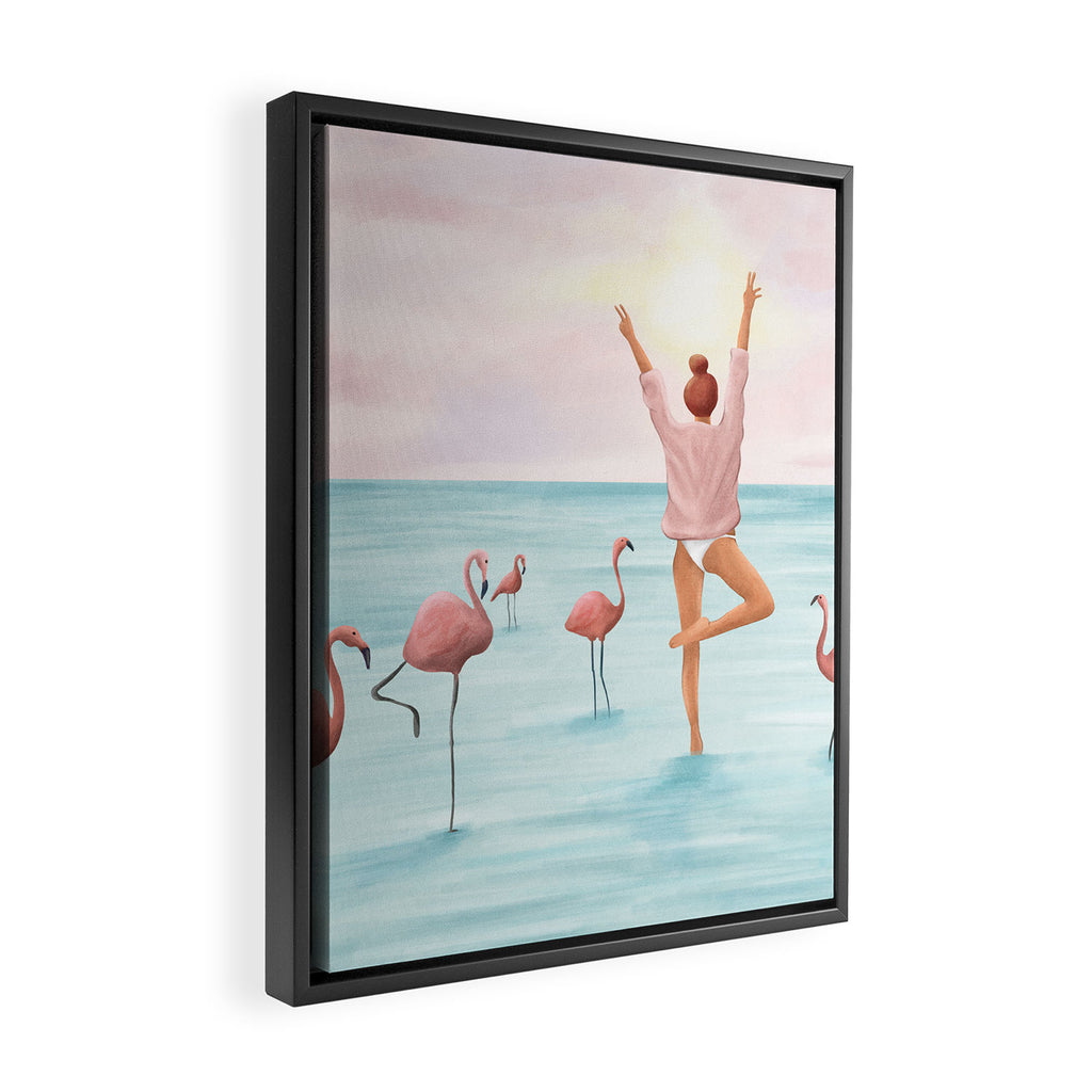 Big Flamingo Framed Canvas Print Gallery Image 2