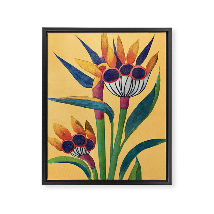 Bird of Paradise in Tropical Bloom Framed Canvas Print Gallery Image 1