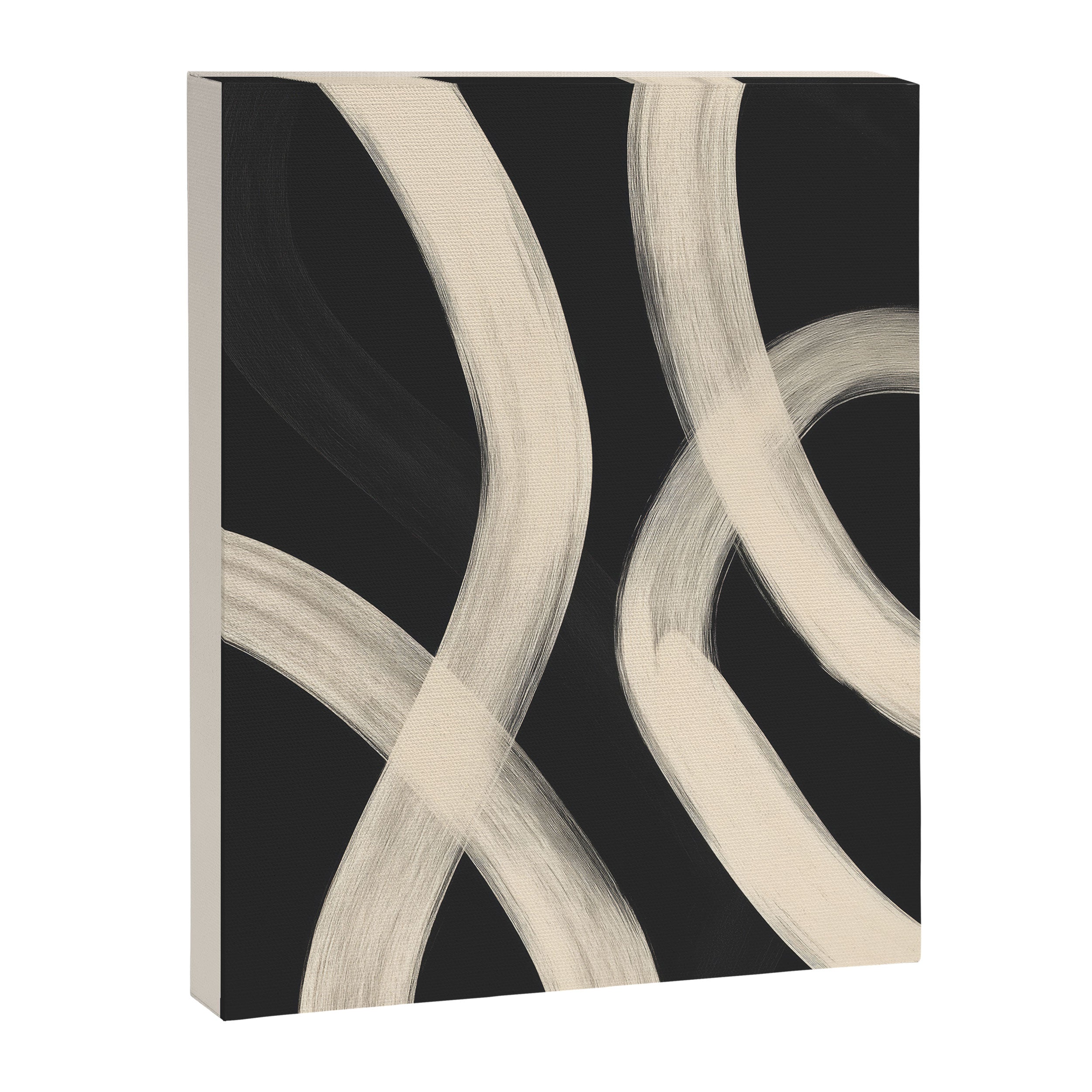 Black and White Abstract Line Art 1 Canvas Print Gallery Image 6