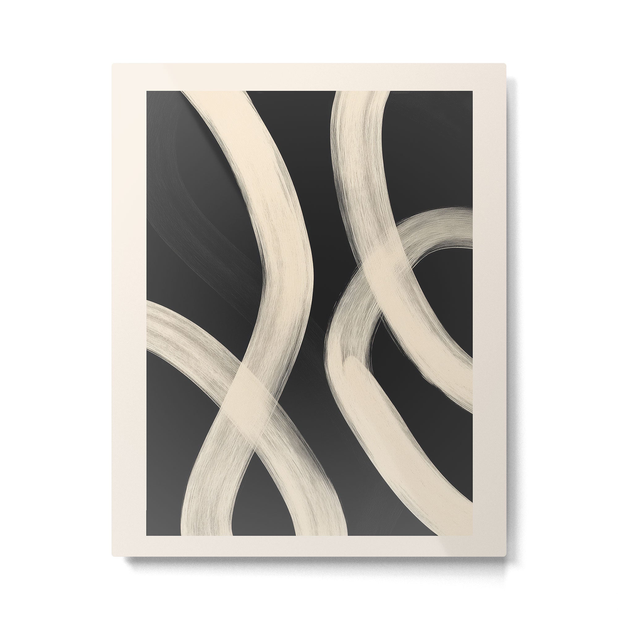 Black and White Abstract Line Art 1 Metal Print Gallery Image 4