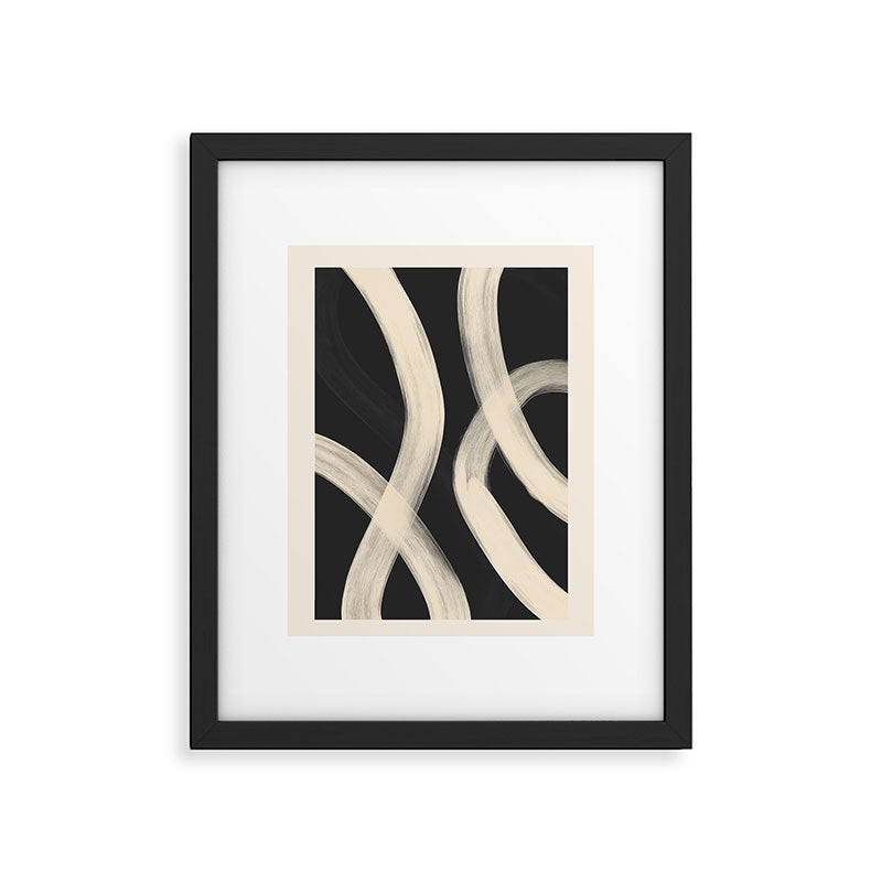 Black and White Abstract Line Art 1 Framed Art Print Gallery Image 5