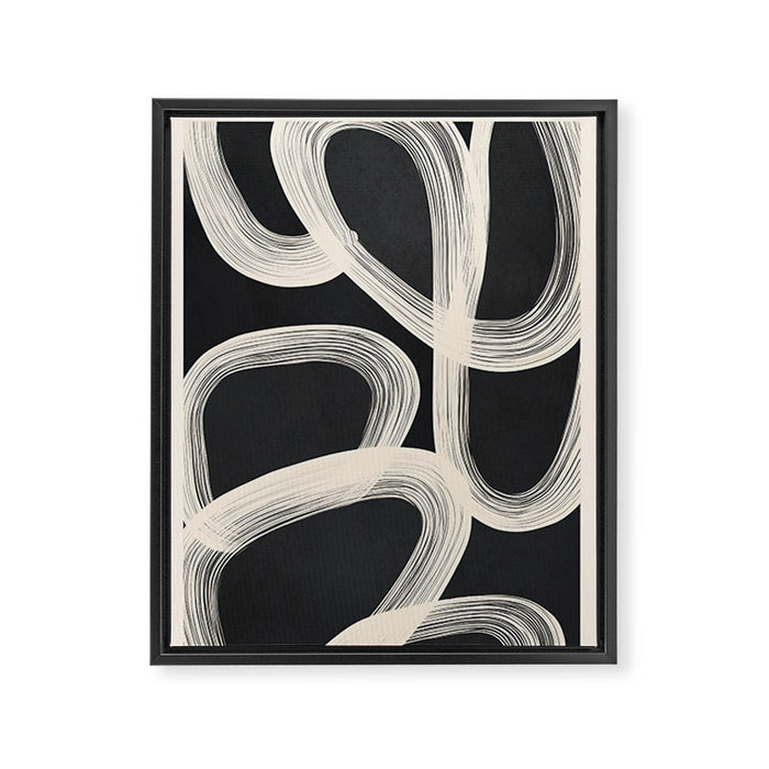 Black and White  Abstract Line Art  2 Framed Canvas Print Gallery Image 1
