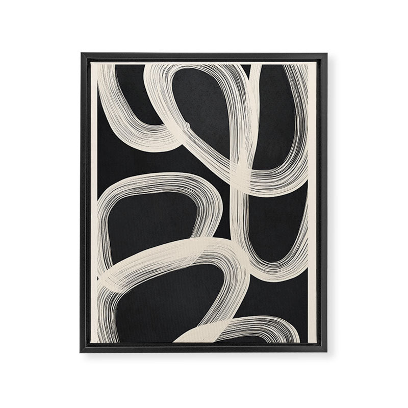 Black and White  Abstract Line Art  2 Framed Canvas Print Gallery Image 6