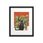 Black Cat And House Plants 3 Framed Art Print Gallery Image 5
