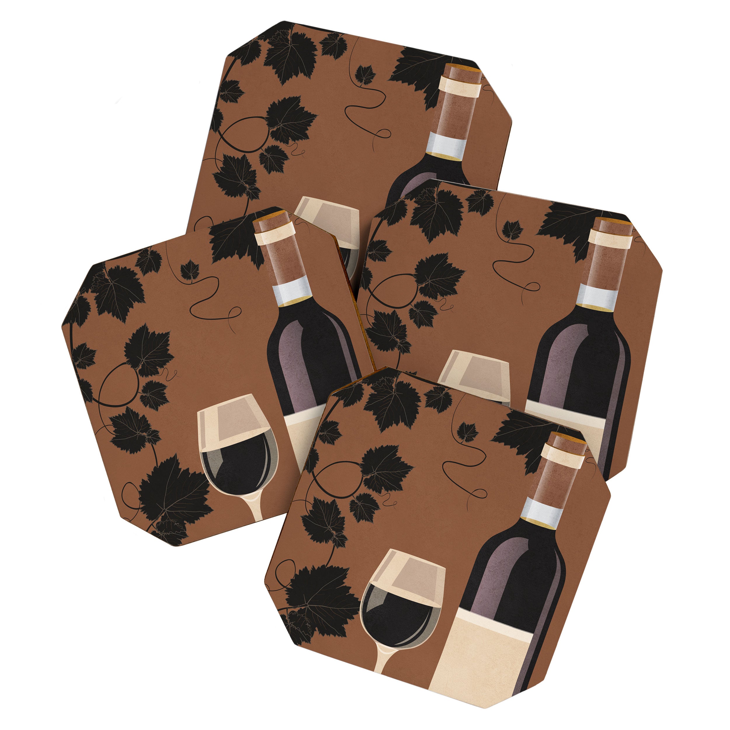 Black Wine 1 Coaster Gallery Image 1