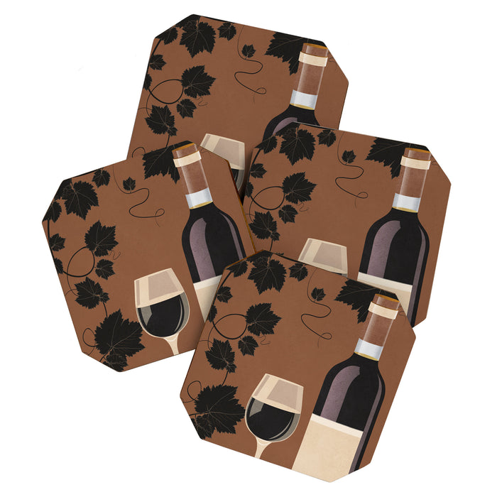 Black Wine 1 Coaster Gallery Image 1