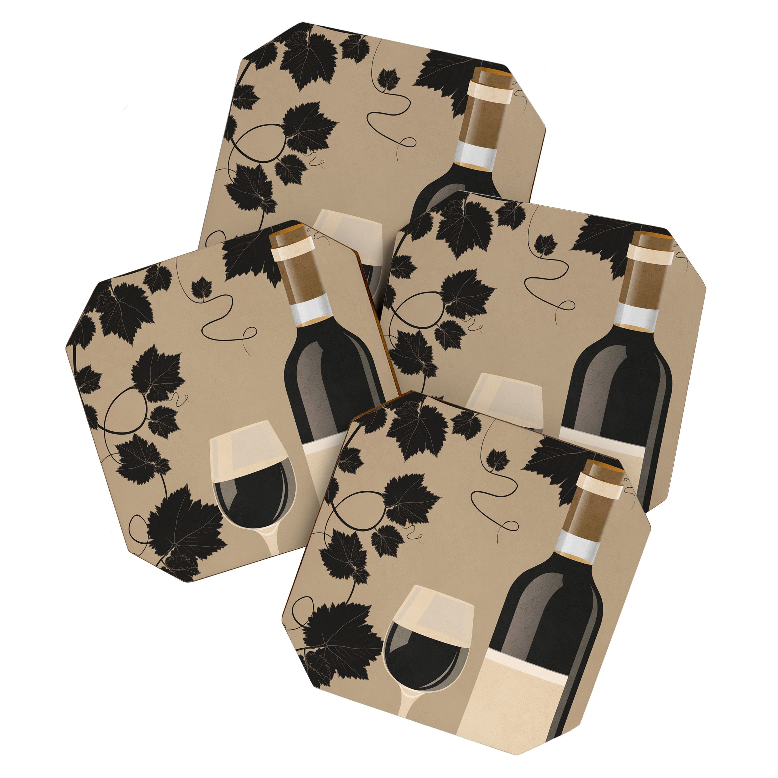 Black Wine 2 Coaster Gallery Image 1