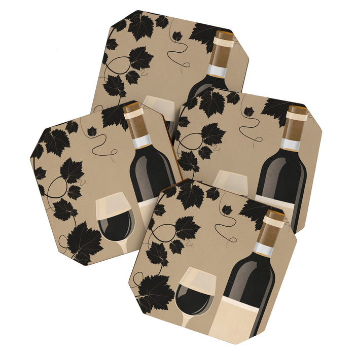 Black Wine 2 Coaster Gallery Image 1