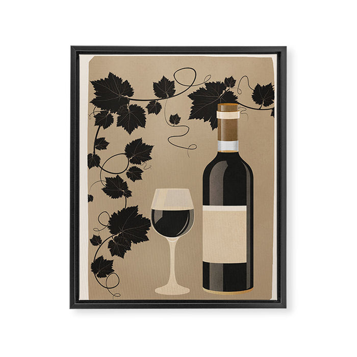 Black Wine 2 Framed Canvas Print Gallery Image 1