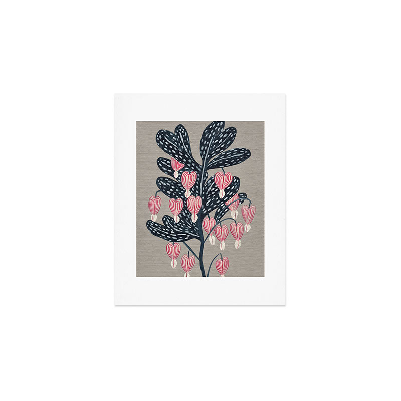 Bleeding Heart Flower Drawing Art Print Gallery Image 1
