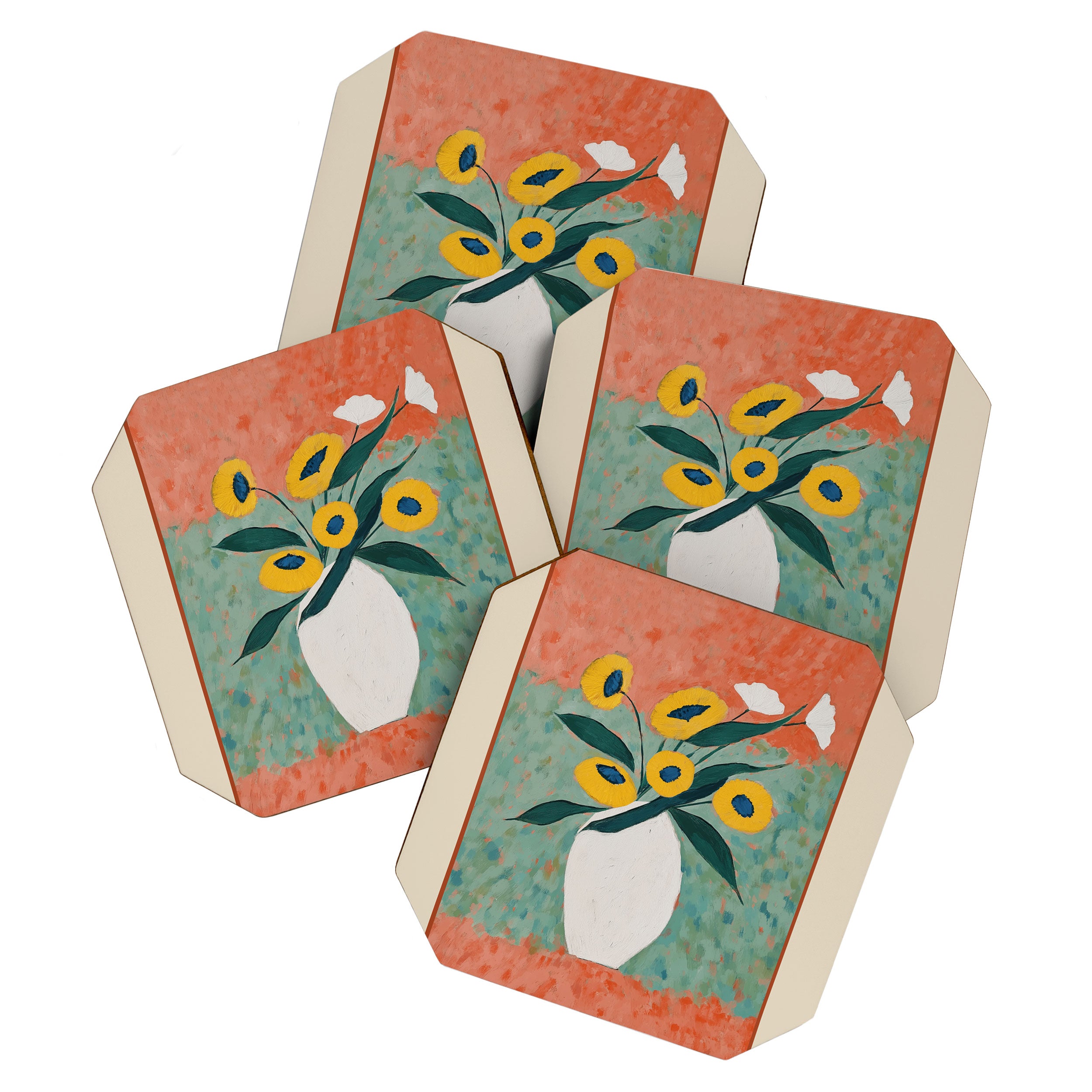 Bold Sunflower Still Life Coaster Gallery Image 1
