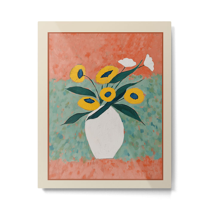 Bold Sunflower Still Life Metal Print Gallery Image 1