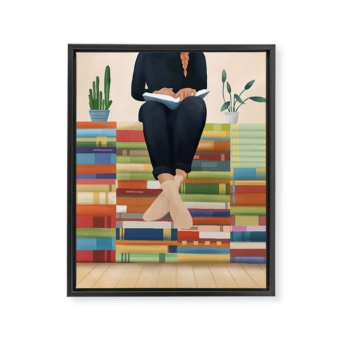 Books 1 Framed Canvas Print Gallery Image 1