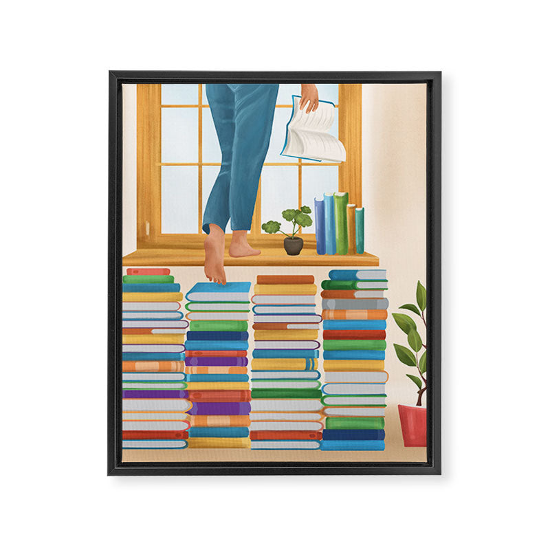 Books 2 Framed Canvas Print Gallery Image 6