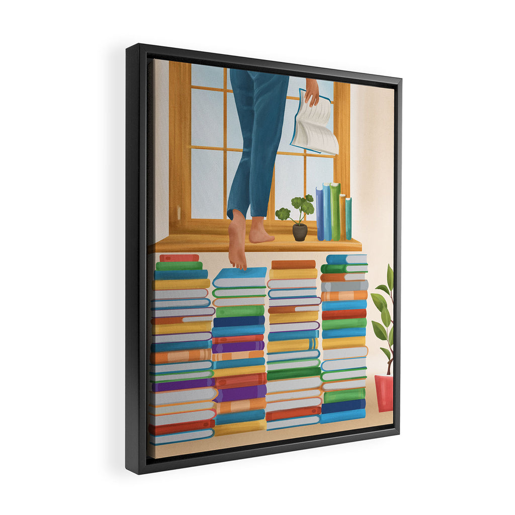 Books 2 Framed Canvas Print Gallery Image 2
