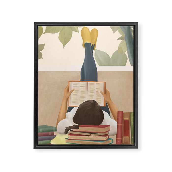 Bookworm Framed Canvas Print Gallery Image 1
