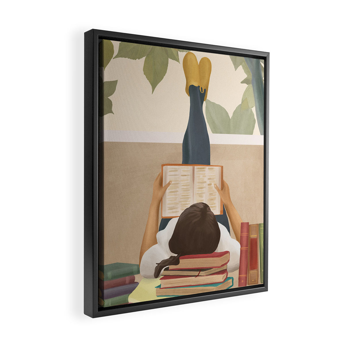 Bookworm Framed Canvas Print Gallery Image 2