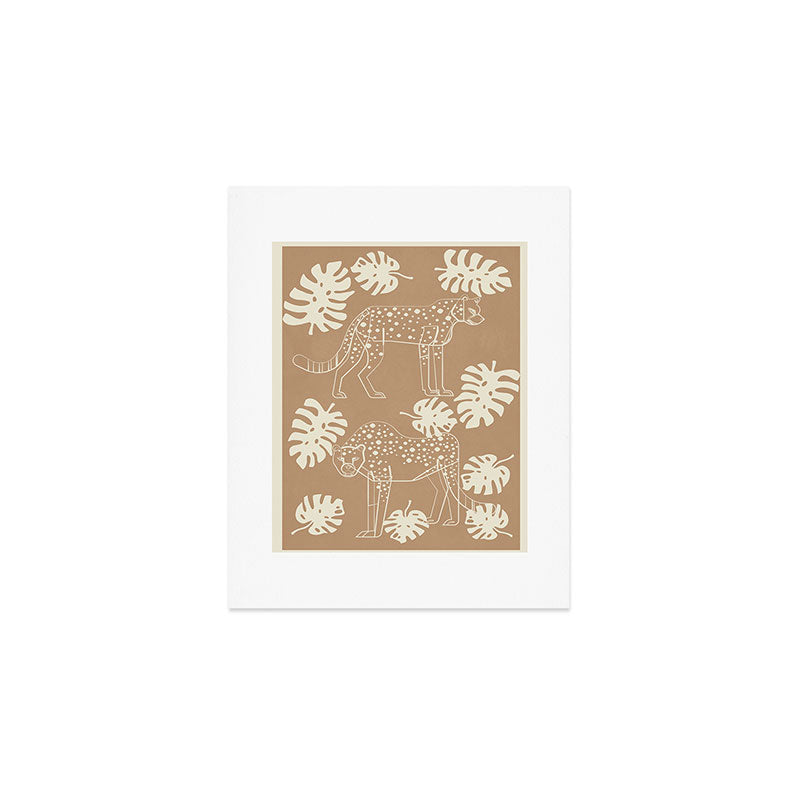 Cheetahs Monstera 1 Art Print Gallery Image 1