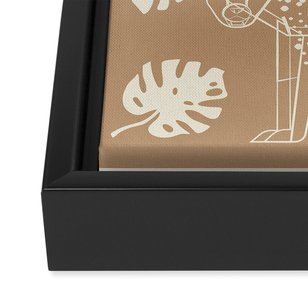Cheetahs Monstera 1 Framed Canvas Print Gallery Image 3