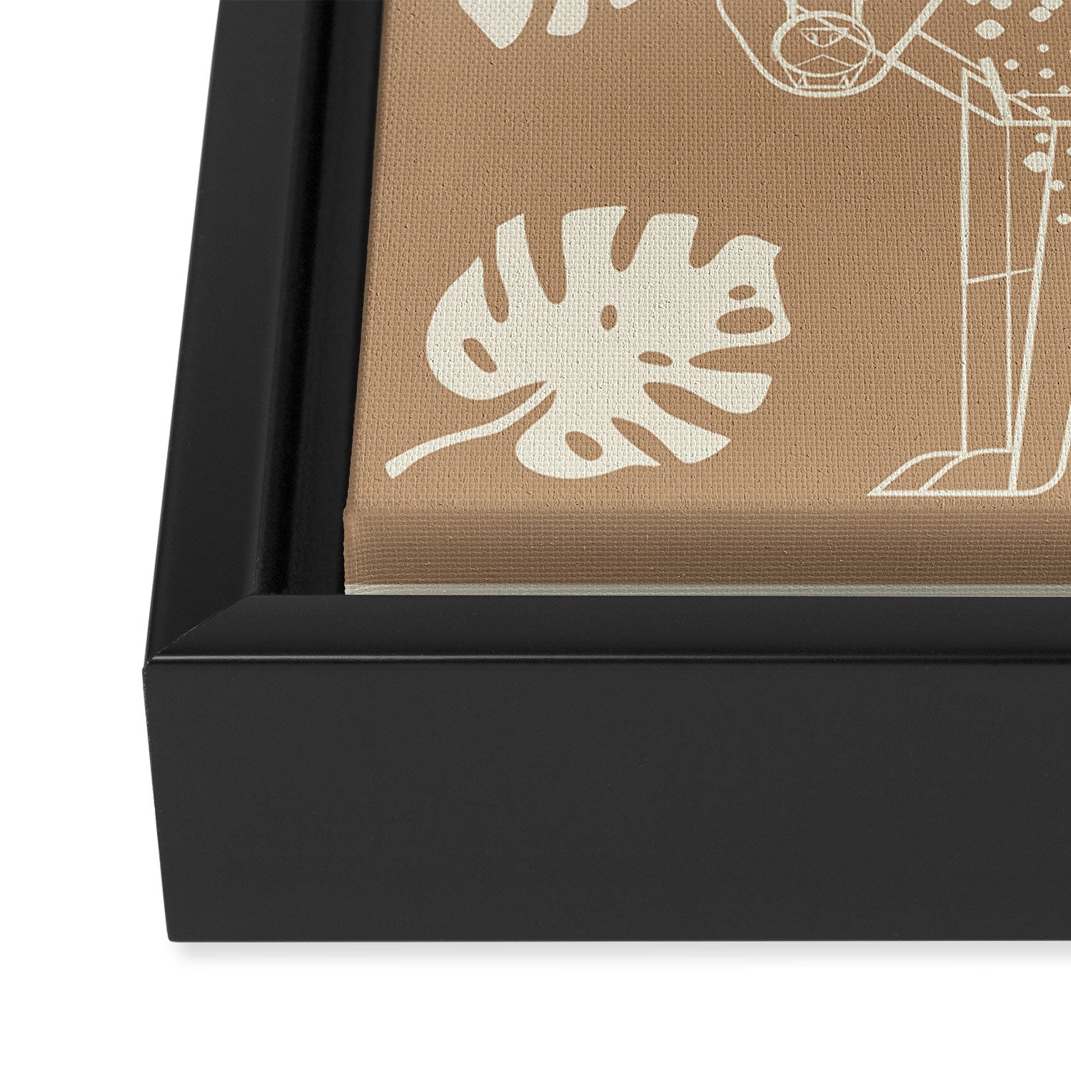 Cheetahs Monstera 1 Framed Canvas Print Gallery Image 3
