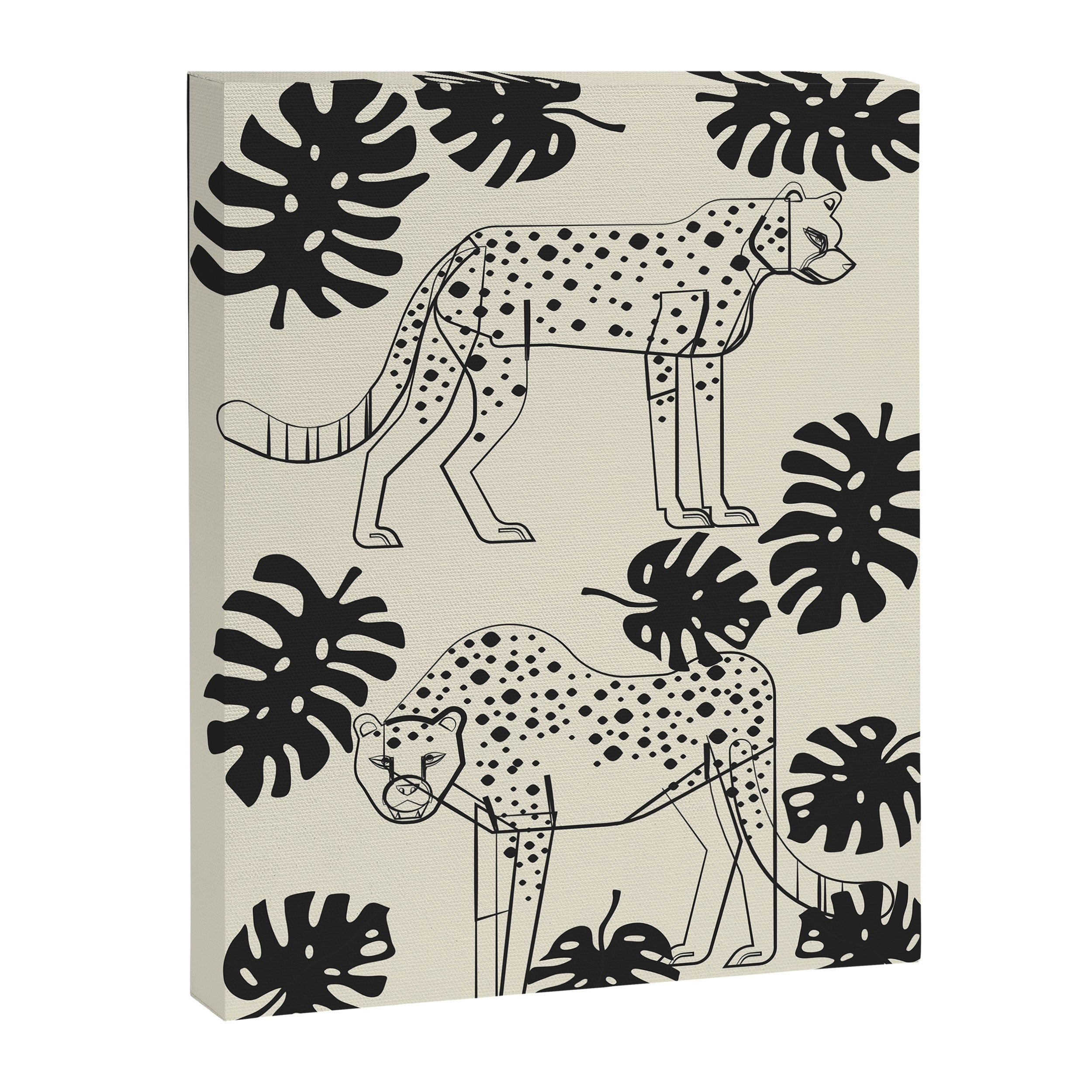 Cheetahs Monstera 4 Canvas Print Gallery Image 6