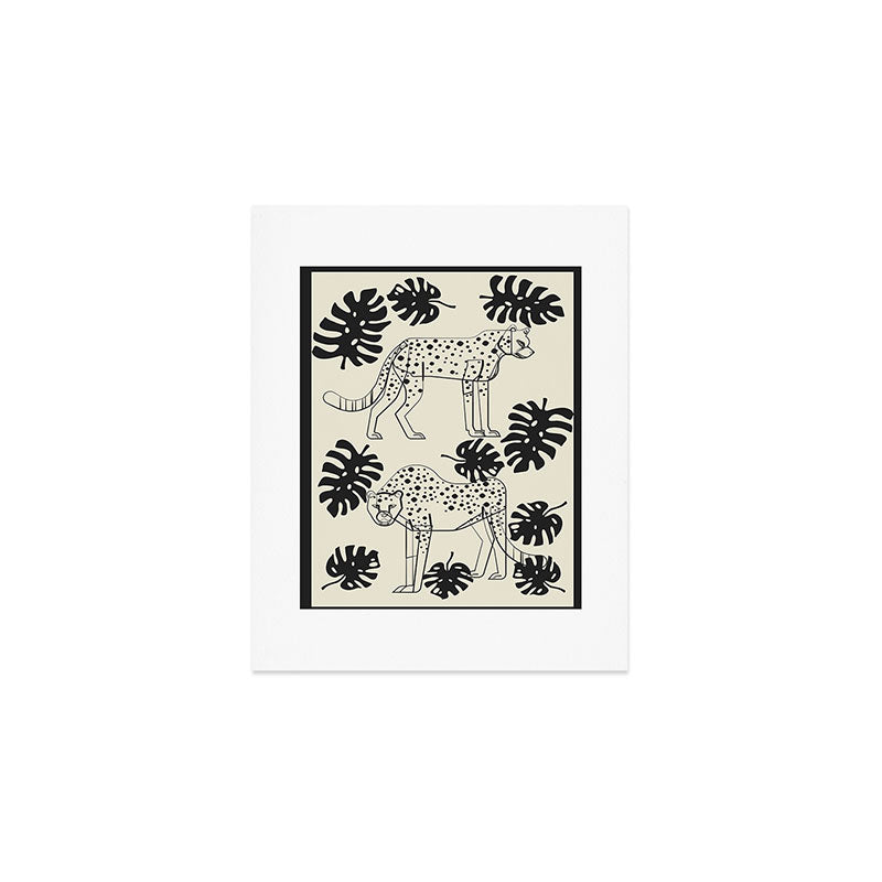 Cheetahs Monstera 4 Art Print Gallery Image 1