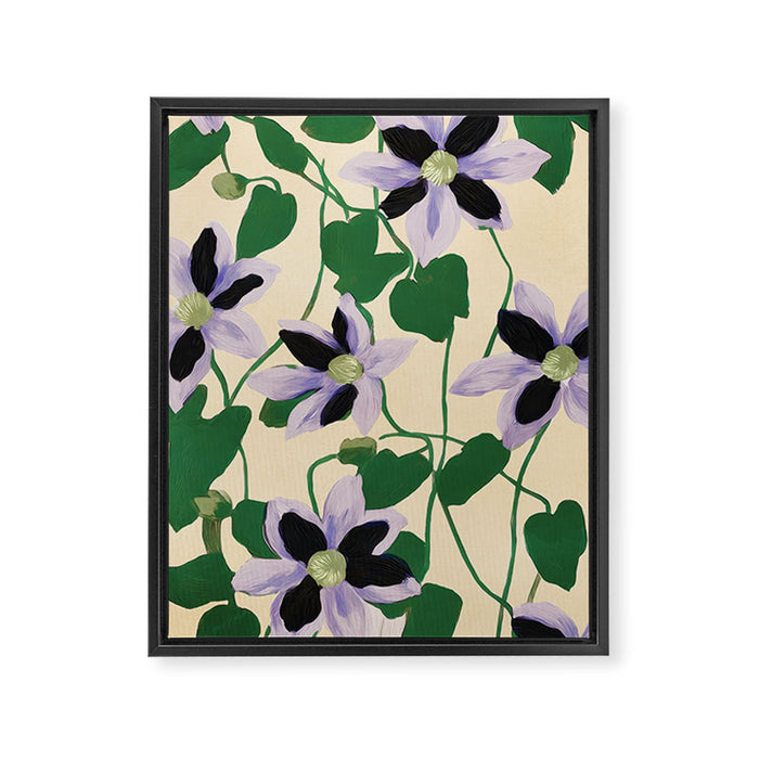 Clematis Botanical Illustration Framed Canvas Print Gallery Image 1