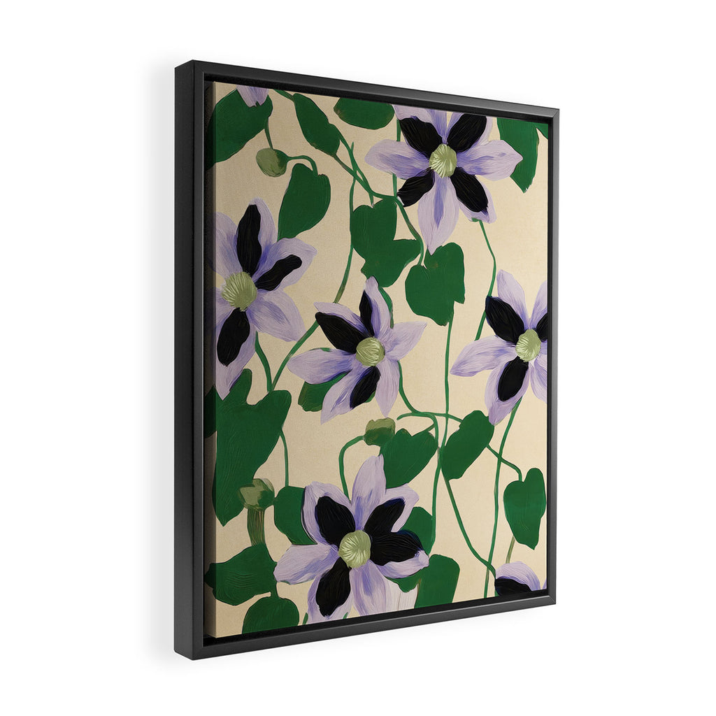 Clematis Botanical Illustration Framed Canvas Print Gallery Image 2