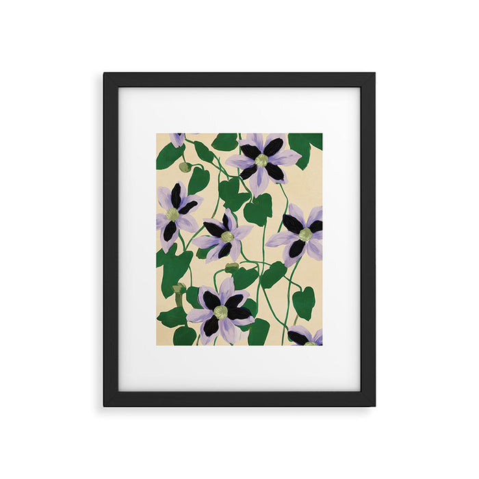Clematis Botanical Illustration Framed Art Print Gallery Image 1