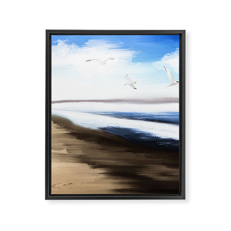 Coastal Seagulls Framed Canvas Print Gallery Image 8