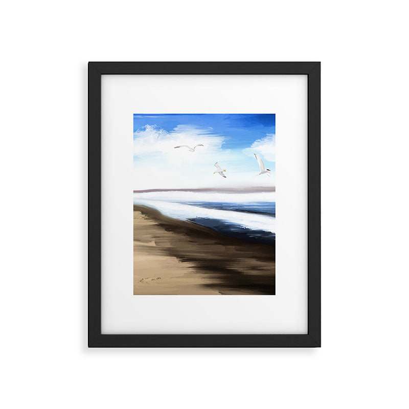 Coastal Seagulls Framed Art Print Gallery Image 6