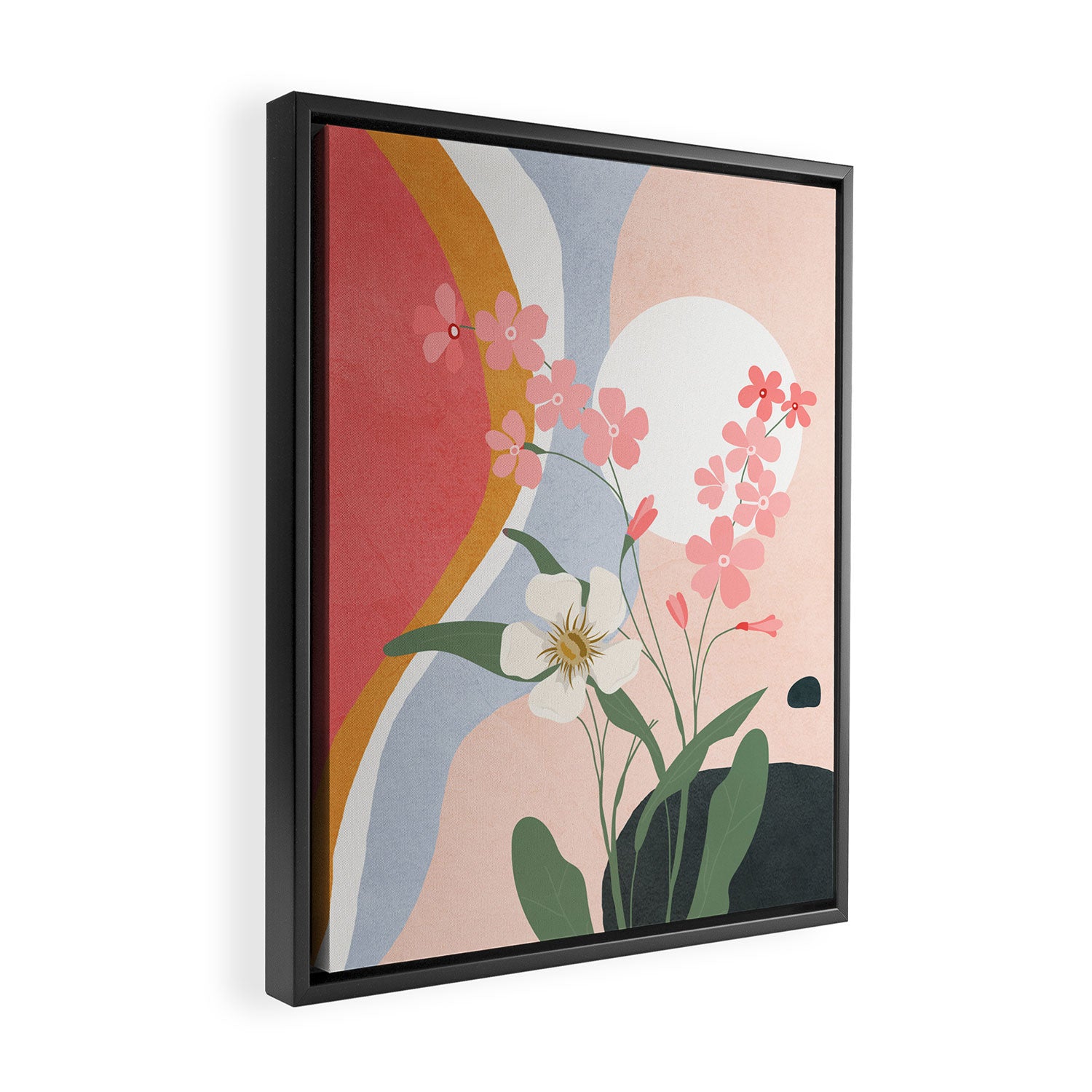 Colorful Flower Design 1 Framed Canvas Print Gallery Image 2