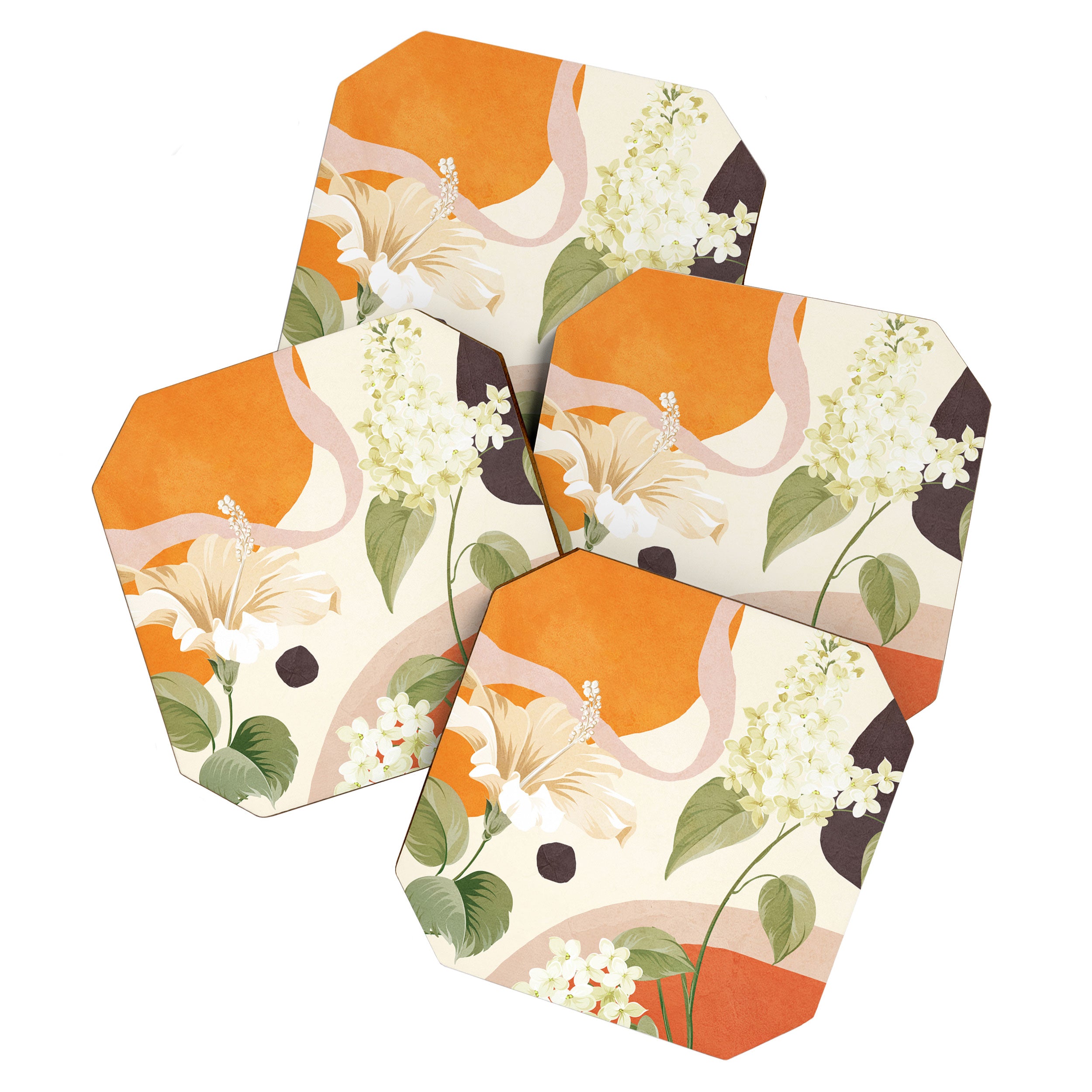 Colorful Flower Design 4 Coaster Gallery Image 1