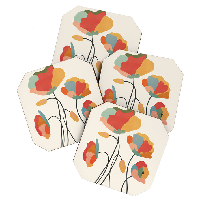 Colorful Flowers Coaster Gallery Image 1