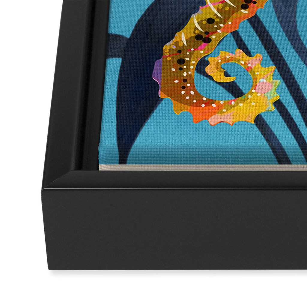 Colorful Seahorses Art 1 Framed Canvas Print Gallery Image 3