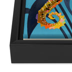 Colorful Seahorses Art 1 Framed Canvas Print Gallery Image 3