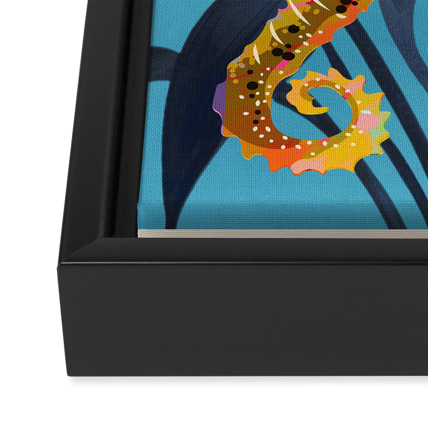 Colorful Seahorses Art 1 Framed Canvas Print Gallery Image 3