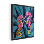 Colorful Seahorses Art 1 Framed Canvas Print Gallery Image 2