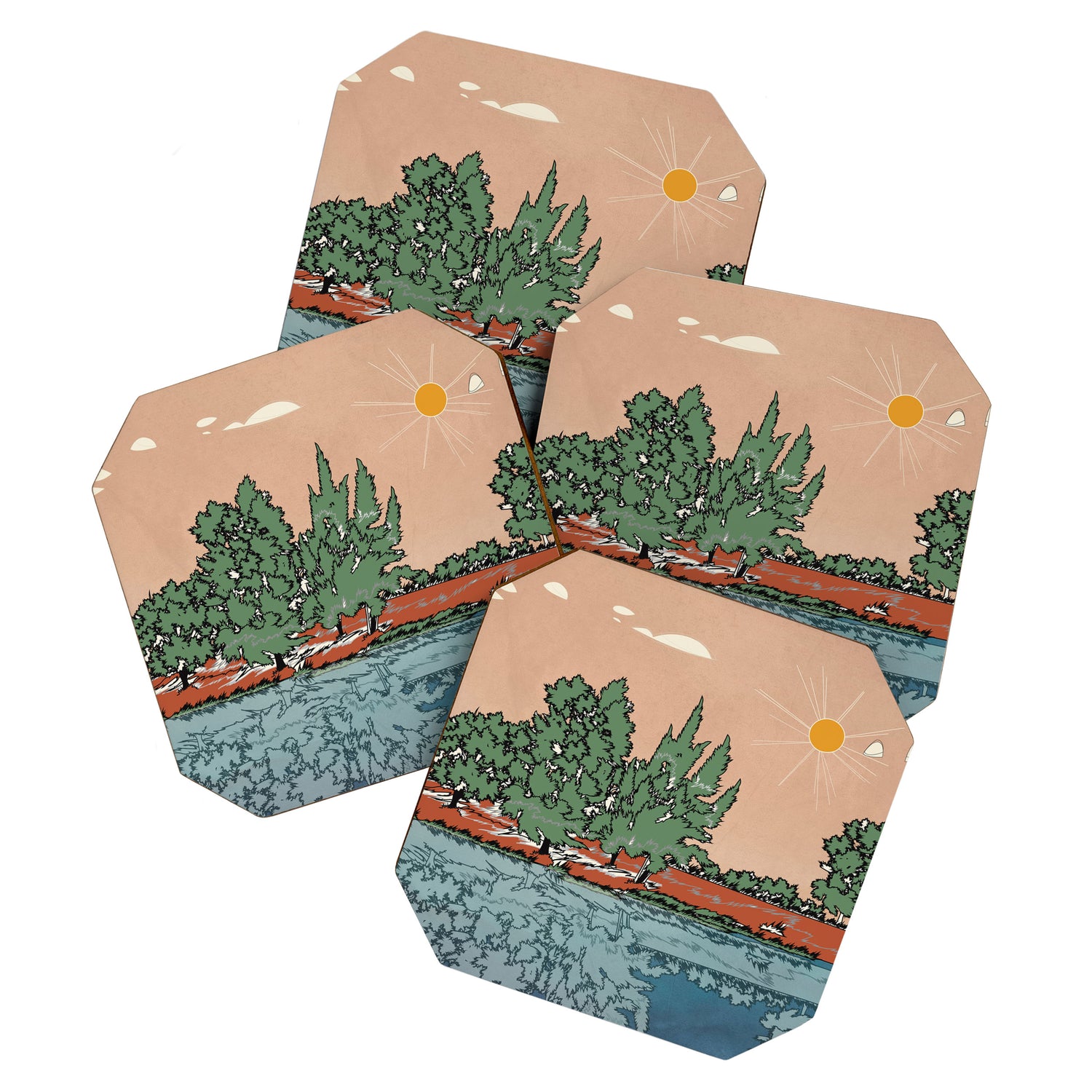 Colorful Wild Landscape 2 Coaster Gallery Image 1