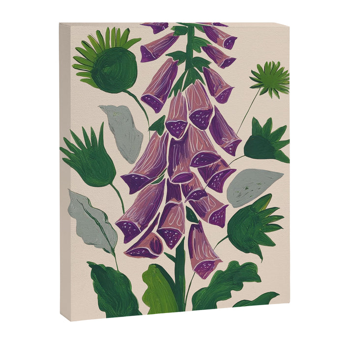 Contemporary Botanical Garden Foxglove in Bloom Canvas Print Gallery Image 1