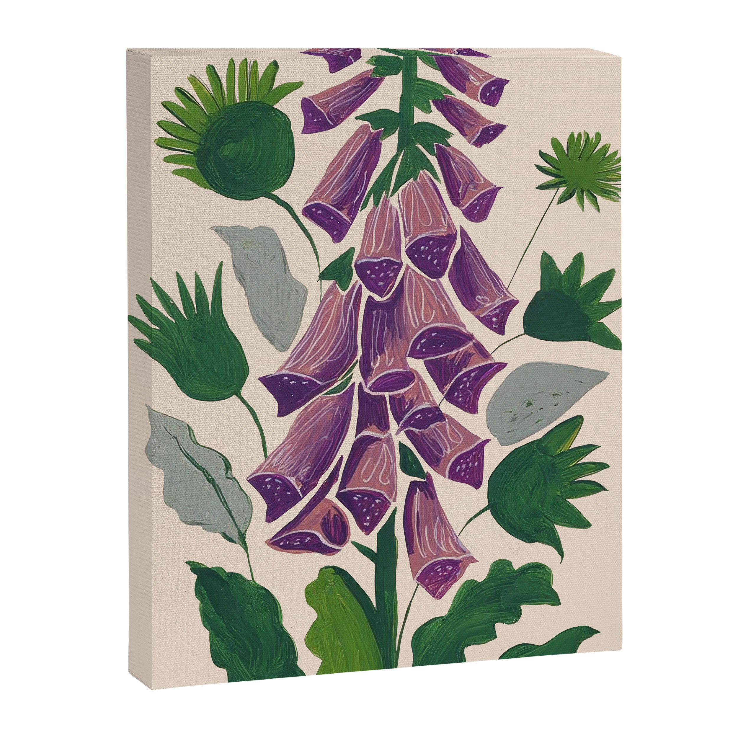 Contemporary Botanical Garden Foxglove in Bloom Canvas Print Gallery Image 6